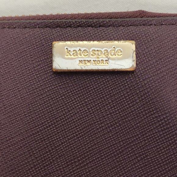 Kate Spade Burgundy Leather Wallet with Gold Accent - Picture 9 of 10
